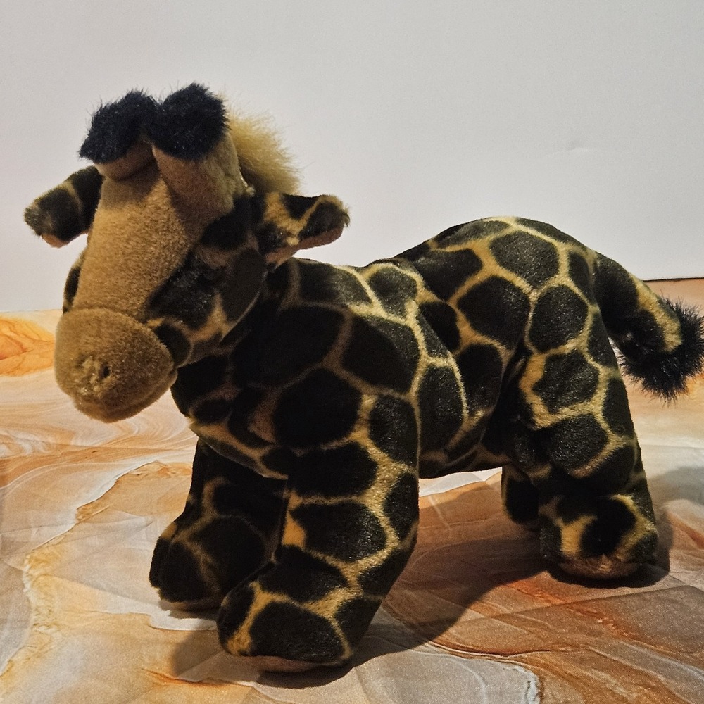 Aurora A&A Plush Giraffe 10" Dark Brown Spotted Stuffed Animal Older Tag